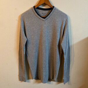 JORDAN CRAIG LARGE GRAY LONG-SLEEVE V-NECK THERMAL SHIRT